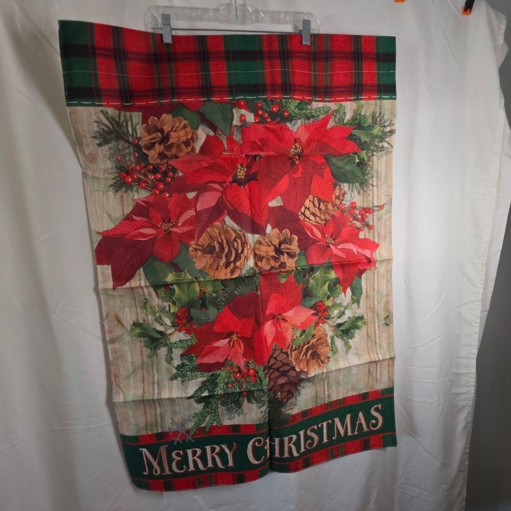 Garden Flag 28x40 Christmas Flowers Poinsettia Merry Christmas X004UQ56R3 - Picture 3 of 3